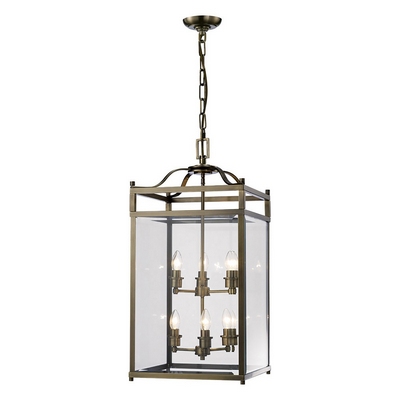 Il31114 aston 6 light antique brass ceiling lantern