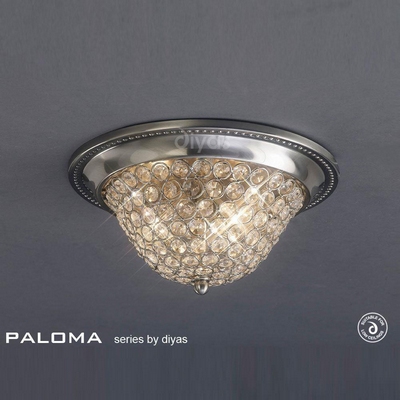 Il31133 paloma 2 light satin nickel flush ceiling light