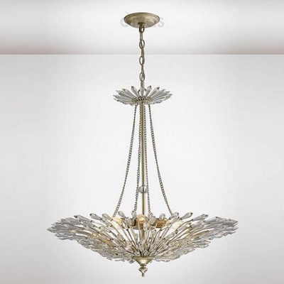 Diyas il31672 fay 6 light ceiling pendant in aged silver and gold