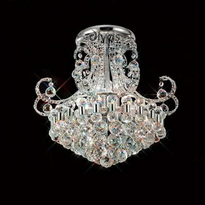 Il30026 pearl crystal 9lt semi-flush ceiling lamp in chrome