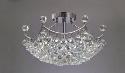 Diyas il30033 cesto crystal ceiling light in polished chrome finish