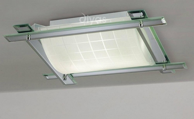 Diyas il31010 leo clear mirror and glass flush ceiling light