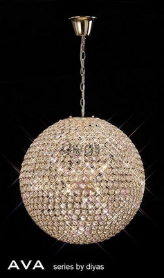 Il30754 ava 9 light french gold crystal ceiling pendant
