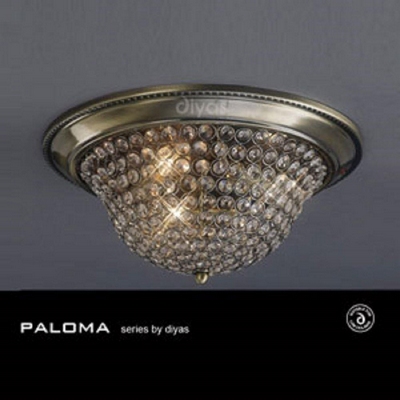 Il31132 paloma 3 light antique brass flush ceiling light