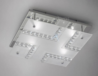 Diyas il31261 starlet frosted glass ceiling flush light