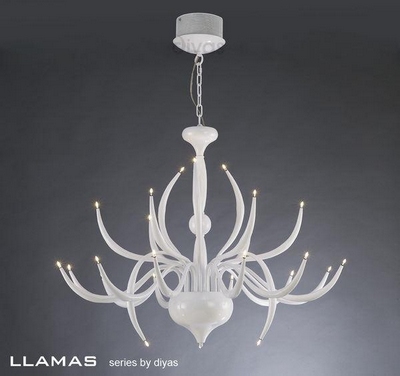 Il30152 llamas 24 light adjustable gloss white pendant
