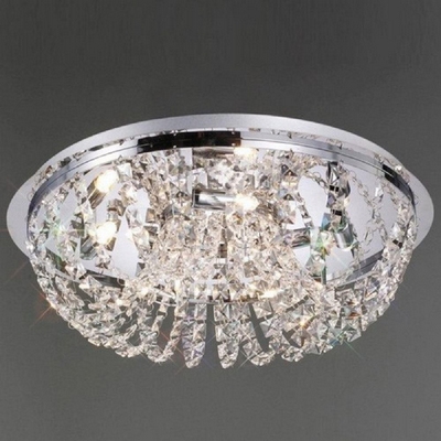 Il30043 5 lt chrome and crystal halogen flush ceiling lamp