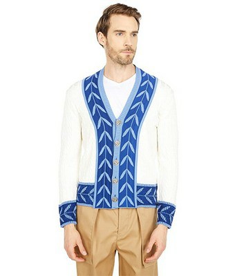 Men's Blue Marble Paris Athens Knitted Cardigan