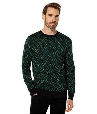Men's Good Man Brand Zebra Jacquard Crew Sweater