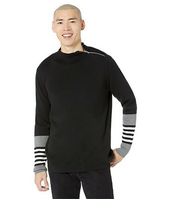 Men's Karl Lagerfeld Paris Mock Neck Zip Sweater And Color-blocked Sweater