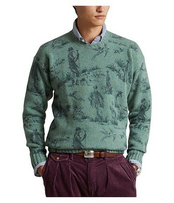 Men's Polo Ralph Lauren Scenic-print Wool Sweater